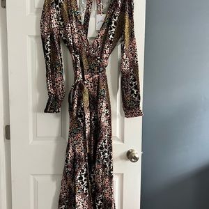 Gorgeous Upside Maxi New boho open back tie waist long sleeves gorgeous